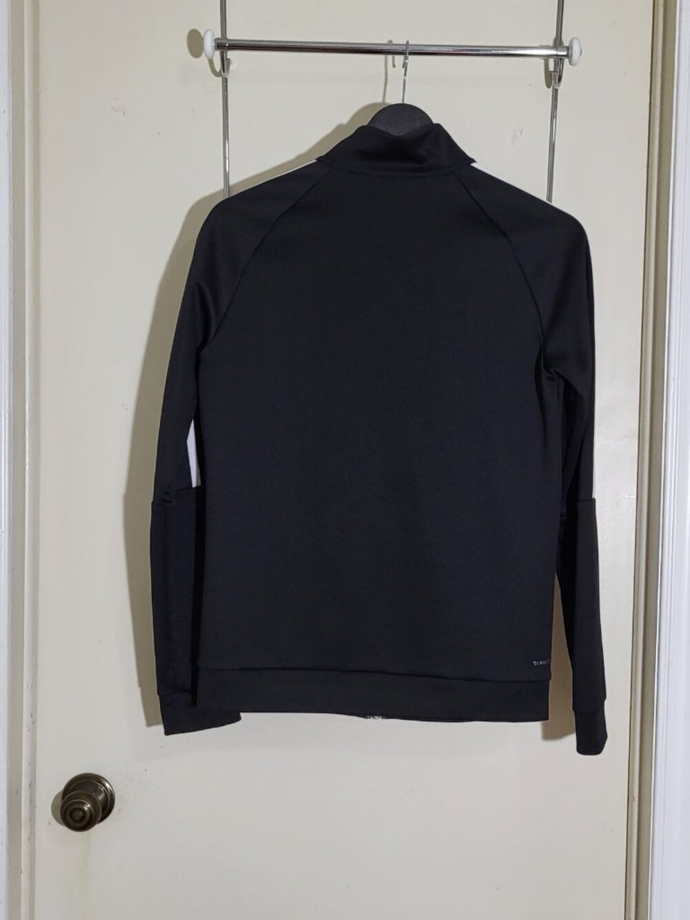 Adidas Black Athletic Track Jacket Zip Front Activewear Size Large - Picture 5 of 10